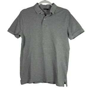 C&A Mens Short Sleeve Pique Polo Shirt‎ Grey Cotton Blend Size Medium
